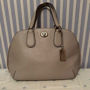 Coach Mini Prince Satchel Grey Birch Cross Grain Leather EUC